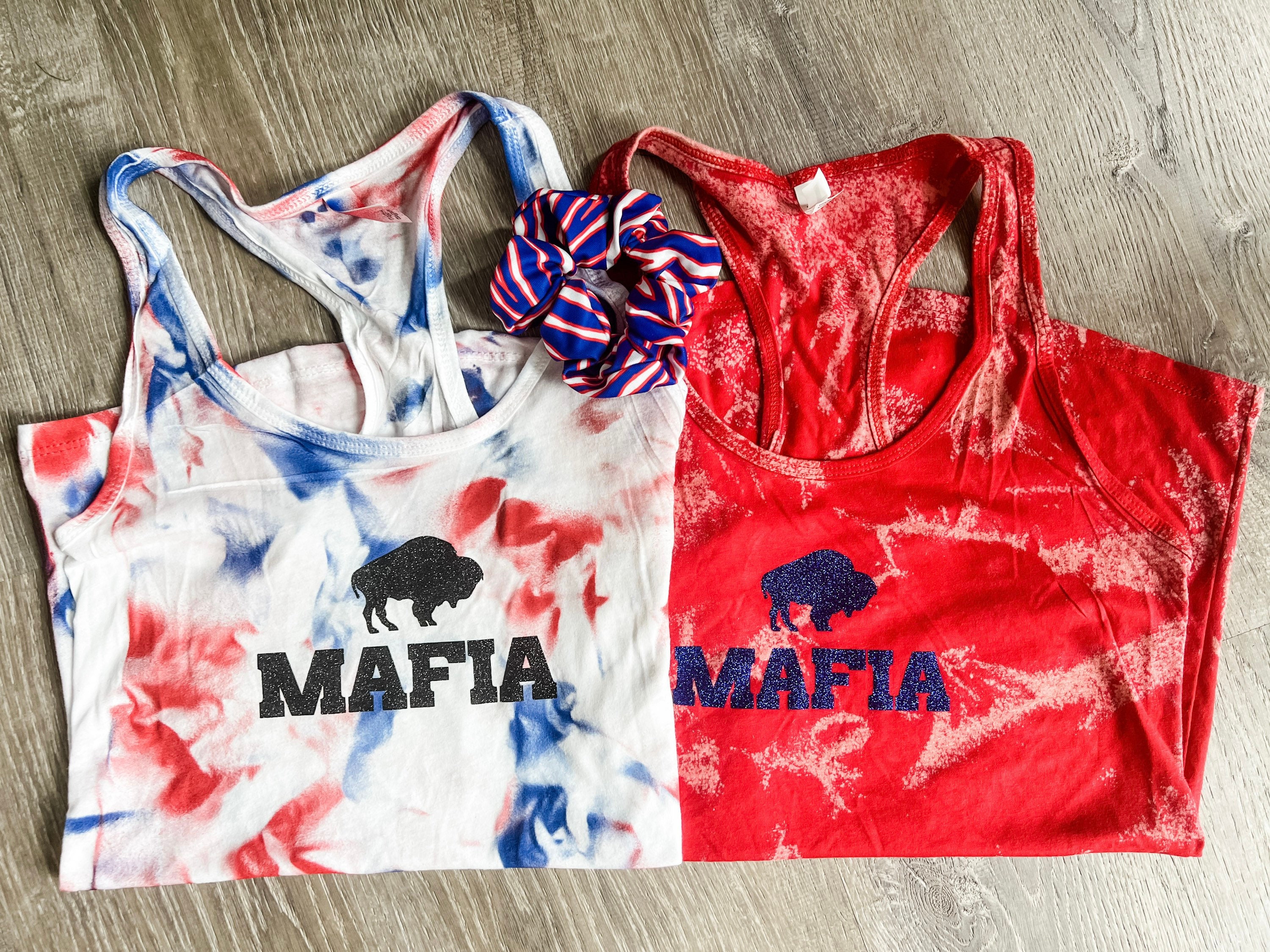 Buffalo tie-dye bleach dye tank top, Buffalo tank top, Buffalo Football Mafia Tank, Buffalo Mafia Tank Top