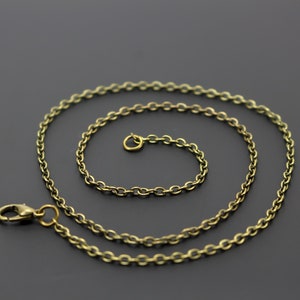 Antiqued Bronze Cable Chain Necklace 18&quot; long with Lobster Claw Clasp