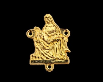 Centrotavola del Rosario La Pietà in oro - Tredicesima stazione: Gesù deposto dalla croce