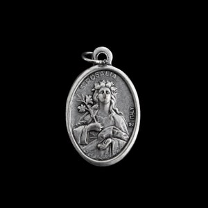 Saint Rosalia Medal - Patron of Palermo, Italy; Invoked in Times of Plagues - Made in Italy