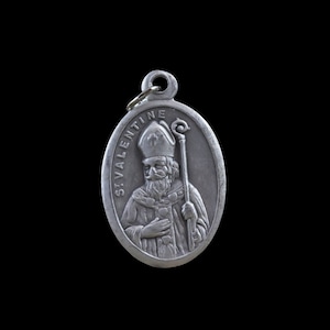 Saint Valentine Pray For Us Religious Medal - Patron of Lovers, Bee Keepers, Epilipsy and Fainting - Made in Italy