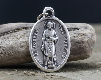 Saint Joseph the Worker Religious Medal - Patron Saint of Fathers - Made in Italy