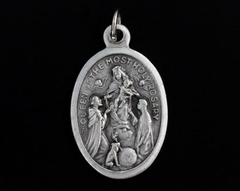 Our Lady of The Rosary Pray For Us Medal - Queen of the Most Holy Rosary - Made in Italy