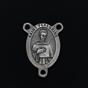 Saint Peregrine Rosary Centerpiece - Patron Saint of Cancer Patients - Made in Italy