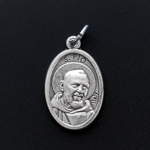 St. Padre Pio Pray For Us Medal - St. Pio of Pietrelcina Patron Saint of adolescents, confessors, and stress relief