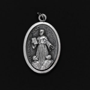 Saint Bernardine of Siena Medal - San Bernardino Patron of Respiratory Ailments, Lung Disease and Gambling Addicts
