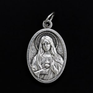Unbeflecktes Herz Mariens und Heiligstes Herz Jesu Medaille - Made in Italy