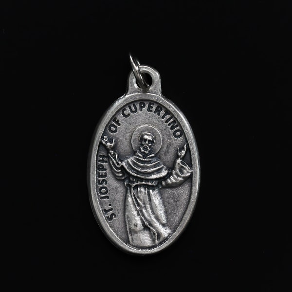 Saint Joseph of Cupertino Medal - Patron of Astronauts, Students, Test Takers - Made in Italy Silver Ox 1 inch
