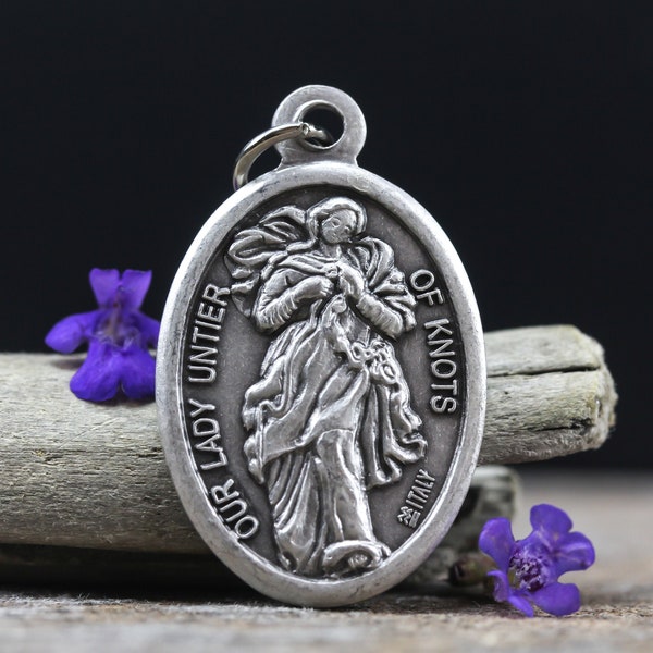 Our Lady Untier of Knots Pray For Us Medal - Mary Undoer of Knots - Religious Jewelry Supply