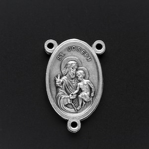 Saint Joseph Rosary Centerpiece - Patron Saint of Fathers and a Happy Death - Made in Italy