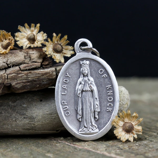 Our Lady of Knock Pray For Us Medal - Patron Saint of Ireland - Blessed Virgin Mary Religious Jewelry Supply Made in Italy