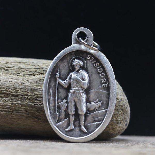 Saint Isidore  the Laborer Medal - Patron of Agriculture, Farmers, Farmhands, and Ranchers - Made in Italy
