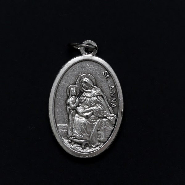 Saint Ann Pray For Us Medal - Patroness of Canada and Grandmothers - St. Anne de Beaupre - Made in Italy