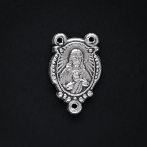 Sacred Heart of Jesus Holy Family Rosary Centerpiece - Rosary Making Supply Made in Italy