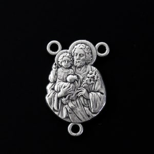 Saint Joseph Rosary Centerpiece - Patron Saint of Fathers and a Happy Death - Made in Italy