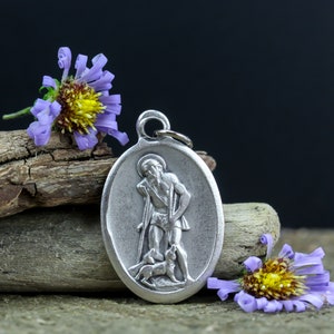 St Lazarus Pray for Us Religious Medal - Patron Saint of the Poor and Leprosy - Made in Italy