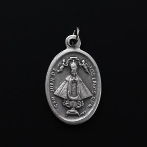 Medalla de Nuestra Señora de San Juan de los Lagos con el Sagrado Corazón de Jesús - Fabricada en Italia