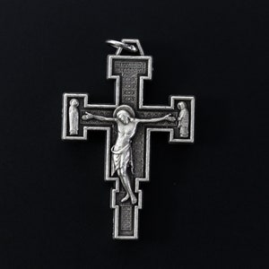 Extreme Humility Crucifix Pendant - Axra Tapeinosis Orthodox Icon of the Commemoration of Great and Holy Friday