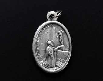 Saint Camillus de Lellis Medal - Patron of Hospitals, Nurses, and Physicians - Made in Italy