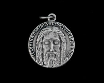 Holy Face of Christ Medal in Latin - Five Wounds of Jesus - Lord, Shine Your Face Upon Us, Made in Italy