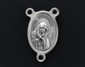 Mater Dolorosa Our Lady of Sorrows Rosary Centerpiece - Jesus Ecce Homo - Rosary Supplies Handcrafted in Italy