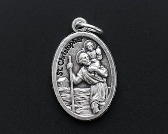 Saint Christopher Pray For Us Us Medal - Travel Protection Medal - Made in Italy