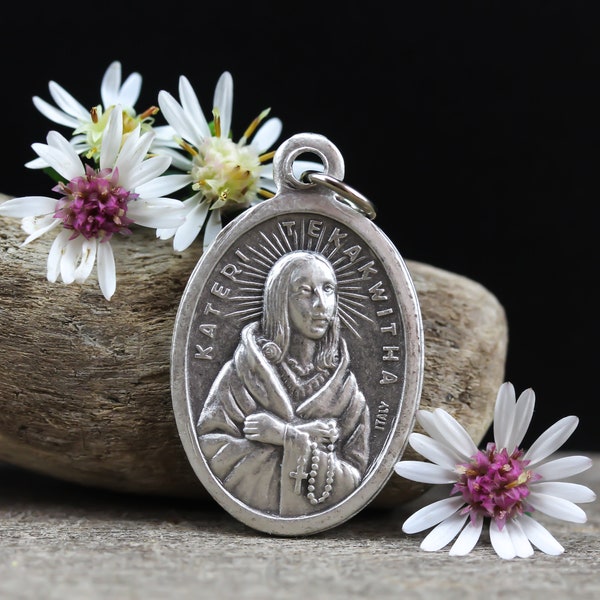 Saint Kateri Tekakwitha Medal - Lily of the Mohawks Patron Saint Medal - Native American Indian Medal