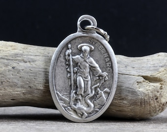 Saint Bernard of Montjoux Medal - Patron of hiking, backpacking, and Mountaineering - St. Bernard de Menthon