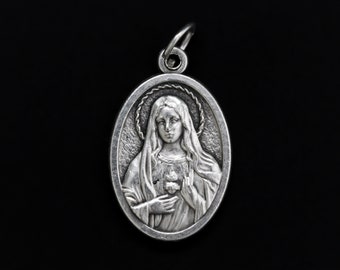 Immaculate Heart of Mary and Sacred Heart of Jesus Medal - Made in Italy