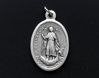 Saint Raphael Erzengel Medaille Schutzpatron der Krankenschwestern, Ärzte und körperlich Kranken Göttlicher Heiler von körperlichen Gebrechen und seelischem Stress