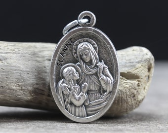 Saint Anne Pray For Us Medal - Patroness of Canada and Grandmothers - St. Anne de Beaupre