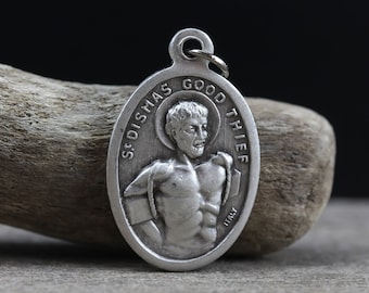 Saint Dismas the Good Thief Medal - Patron of Prisoners, Repentant Thieves, and Undertakers - Made in Italy