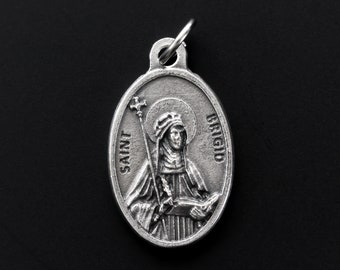 Medalla de Santa Brígida de Kildare - Patrona de los Infantes, Bebés y Monjas - Brígida de Irlanda Ruega por nosotros