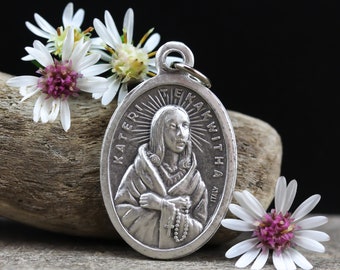 Saint Kateri Tekakwitha Medal - Lily of the Mohawks Patron Saint Medal - Native American Indian Medal