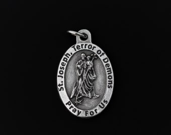 Saint Joseph, Terror of Demons, Pray For Us Medal - Spiritual Warrior Defund Us!