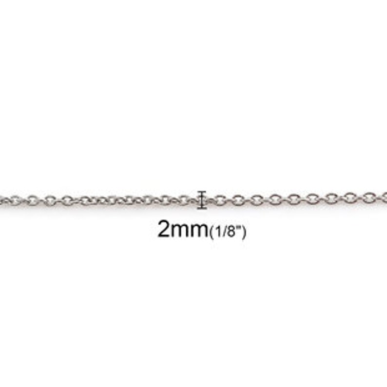 Stainless Steel Link Cable Chain Necklace 45cm 17.71 long with Lobster Claw Clasp image 4
