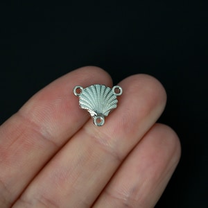 Tiny Scallop Shell Rosary Centerpiece with Saint James the Greater 11mm x 12mm image 1