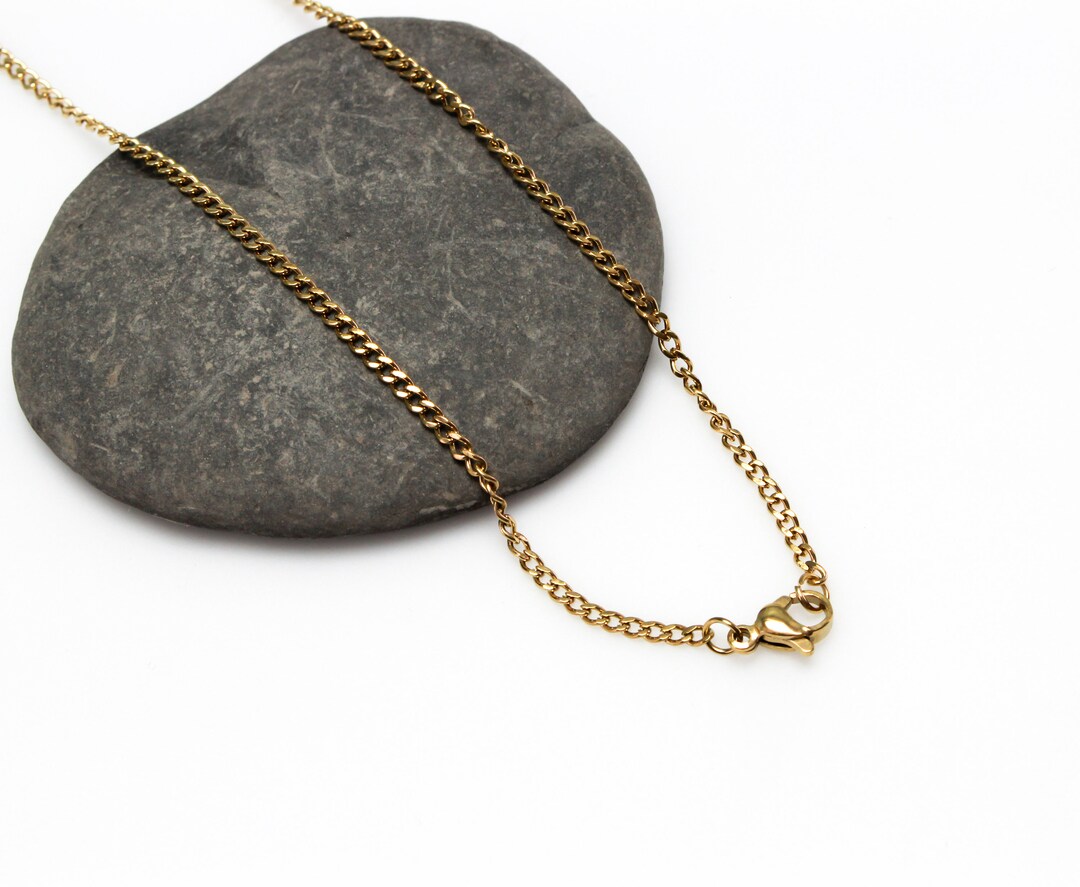アクセサリー CURB CHAIN LONG NECKLACE 304 Stainless Steel Gold Plated Link Curb Chain Necklace