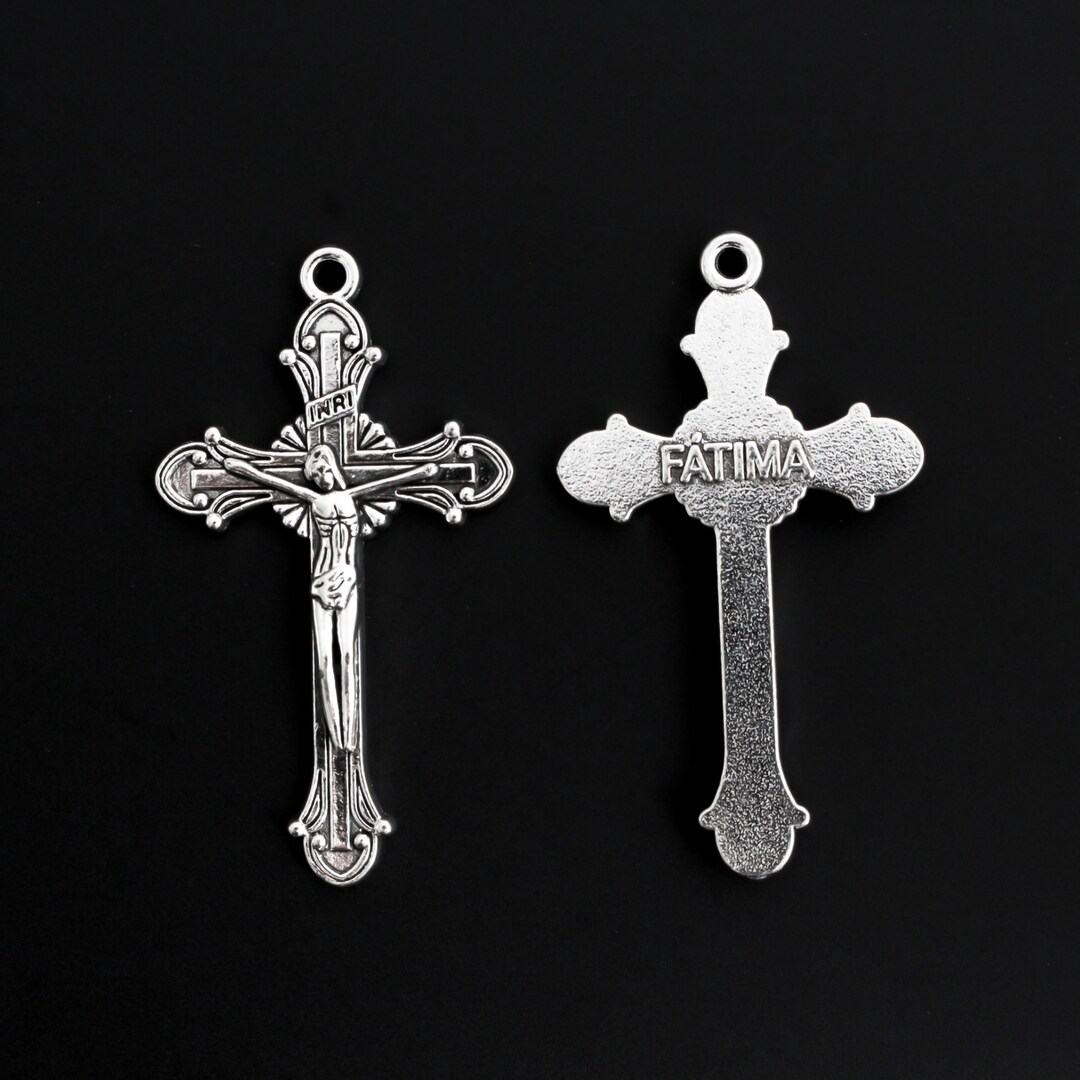 Fatima Sunburst Crucifix Cross 2-1/8
