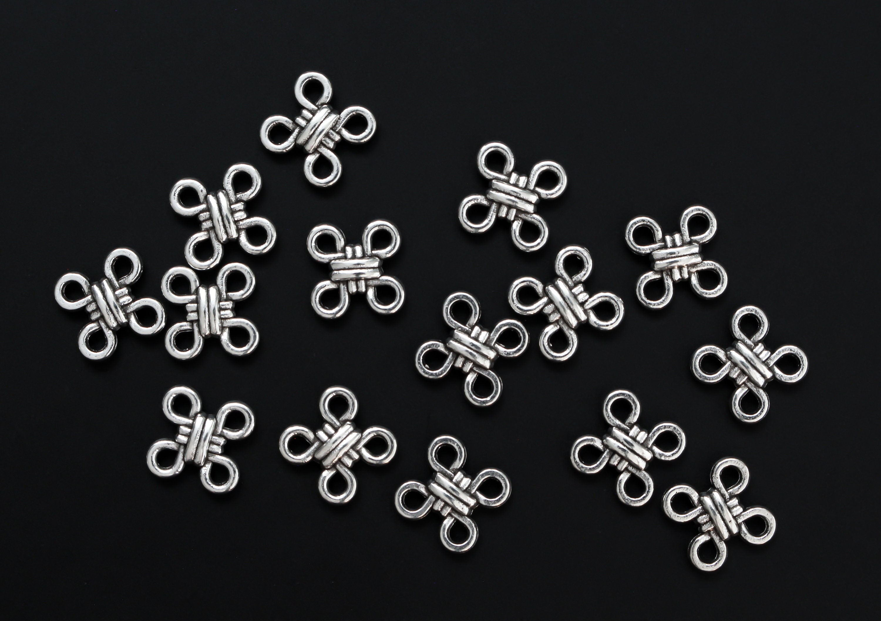 Celtic Knot Connectors for Bracelets, Rosaries, Chaplets -  Square Knot Joiner Links - 12mm in diameter, 20pcs