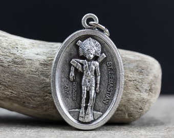 Saint Sebastian Pray For Us Medal - Patron of endurance, athletes, doctors, soldiers, and a holy death