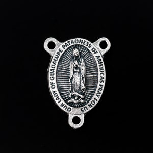 Our Lady of Guadalupe Rosary Centerpiece - Patroness of Americas Pray For Us - Made in Italy