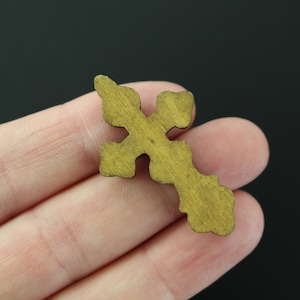 Wooden Cross Pendants - Ornate Cross Wooden Blanks for Charms, Crafts, DIY Crucifix 5pcs
