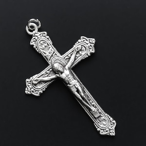 Ornate Victorian Crucifix Cross - Rosary Making Supplies - Made in Italy 1-7/8&quot; long