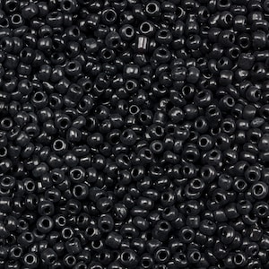 11/0 Glass Seed Beads Opaque Black Round Rocailles - 2mm Diameter - 1000pcs