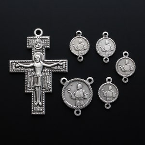 Prayer of Saint Francis Devotional Medal Chaplet Set - San Damiano Cross Pendant
