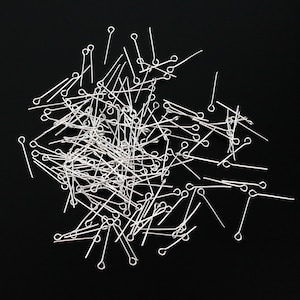 Platinum Silver Plate Eye Pins 16mm long x 0.7mm (21 gauge) Iron Base Alloy, 500pcs