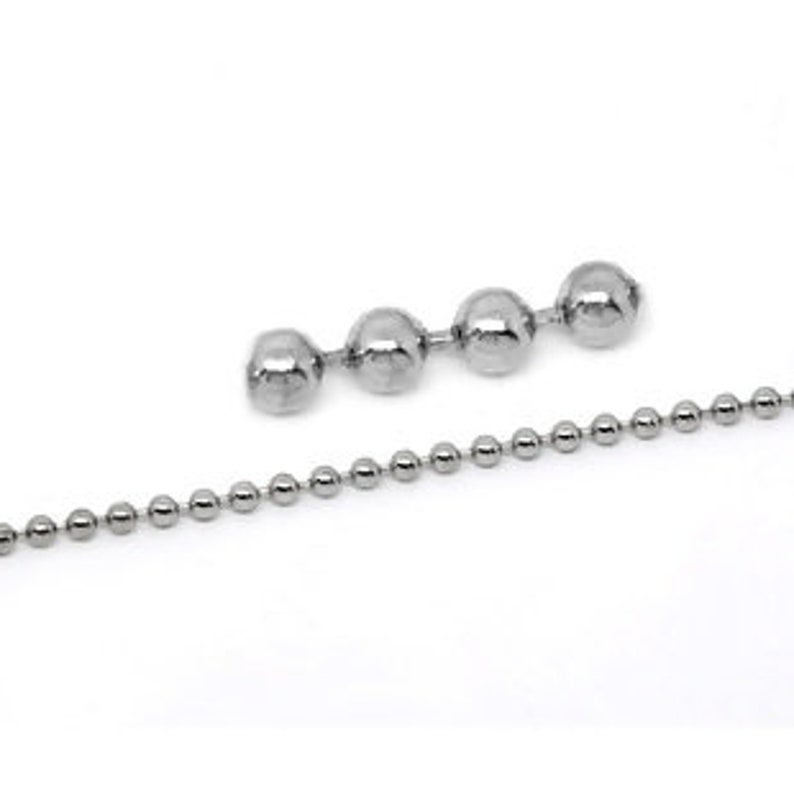 Stainless Steel Ball Chain Necklace With Connector - Tarnish Resistant ...