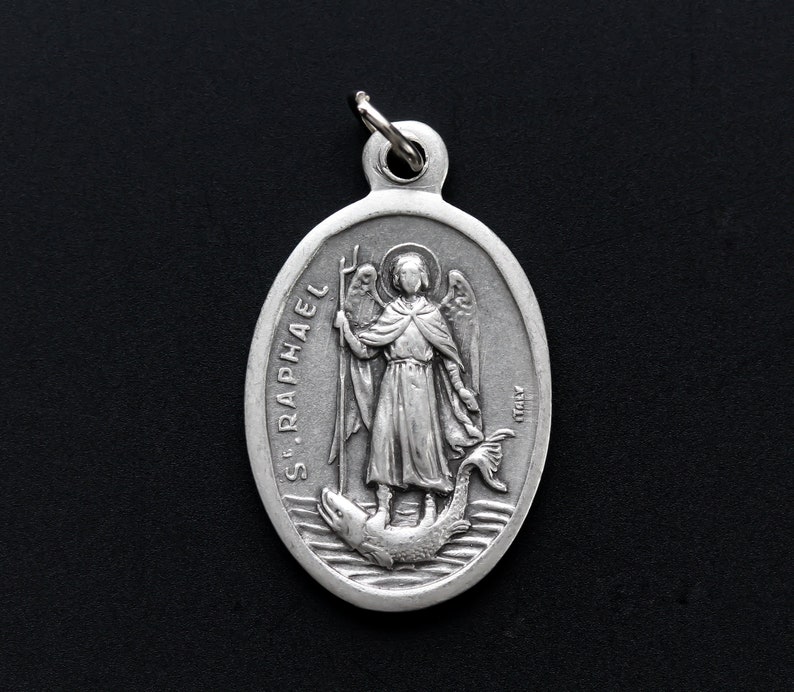 Saint Raphael Archangel medal Patron of nurses, doctors, bodily-ills - Divine Healer of physical ailments, emotional distress image 1