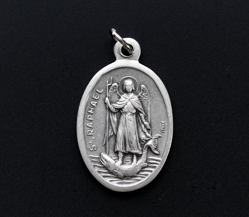 Saint Raphael Archangel medal Patron of nurses, doctors, and bodily-ills Divine Healer of physical ailments and emotional distress image 1